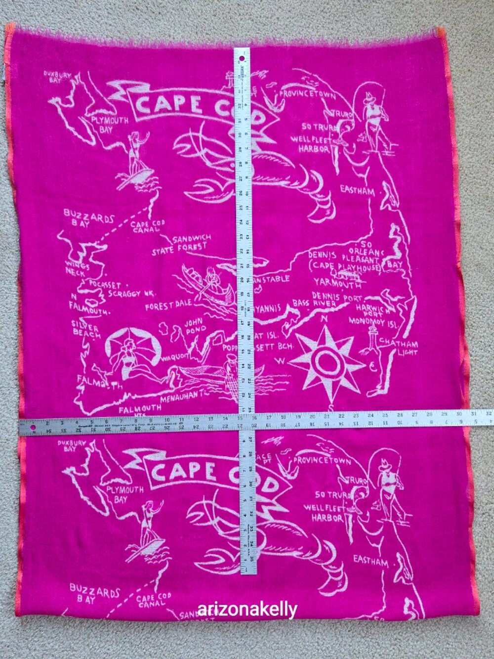 J. Crew Cape Cod Wool & Silk HOT PINK Scarf - Picture 8 of 12